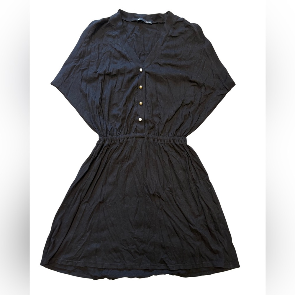 Krisa Elegant Black Gold Button Down Dress Women’s Size Small